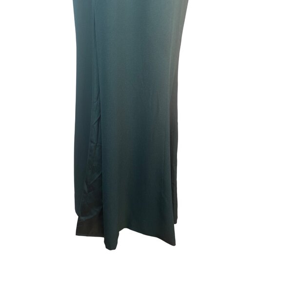 Dress The Population One-Shoulder Medium Forest Green Maxi Dress Polyester Blend - Picture 8 of 14